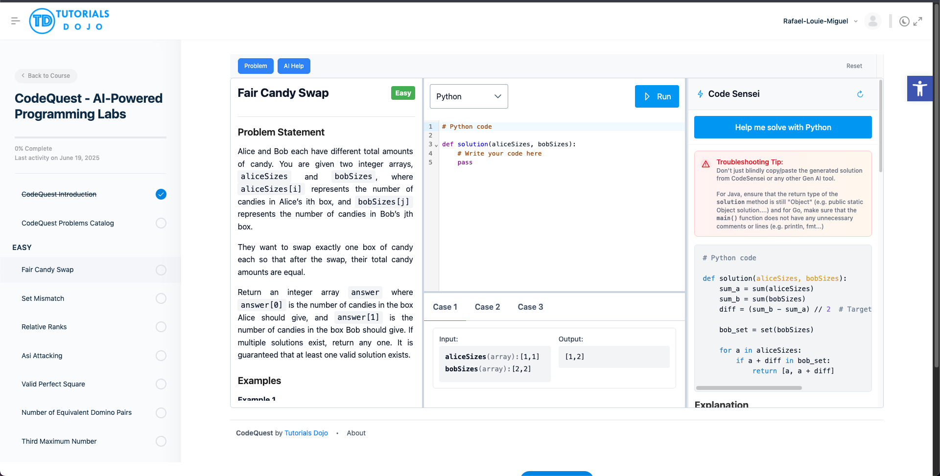 CodeQuest AI-Powered Programming Labs